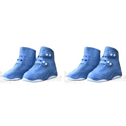 PALAY® Waterproof Shoe Covers for Kids Men Women Anti-Slip Reusable Cover for Rainy Season TPE Sole Rain Boots with Elastic Design Outdoor Footwear Protector Monsoon Blue 2 PCS PALAY® Waterproof Shoe Covers for Kids Men Women Anti-Slip Reusable Cover for Rainy Season TPE Sole Rain Boots with Elastic Design Outdoor Footwear Protector Monsoon Blue 2 PCS